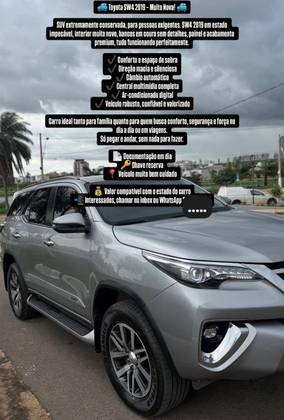 TOYOTA HILUX SW4 2.8 SRX 4X4 7 LUGARES 16V TURBO INTERCOOLER DIESEL 4P AUTOMÁTICO TOYOTA HILUX SW4 2.8 SRX 4X4 7 LUGARES 16V TURBO INTERCOOLER DIESEL 4P AUTOMÁTICO
